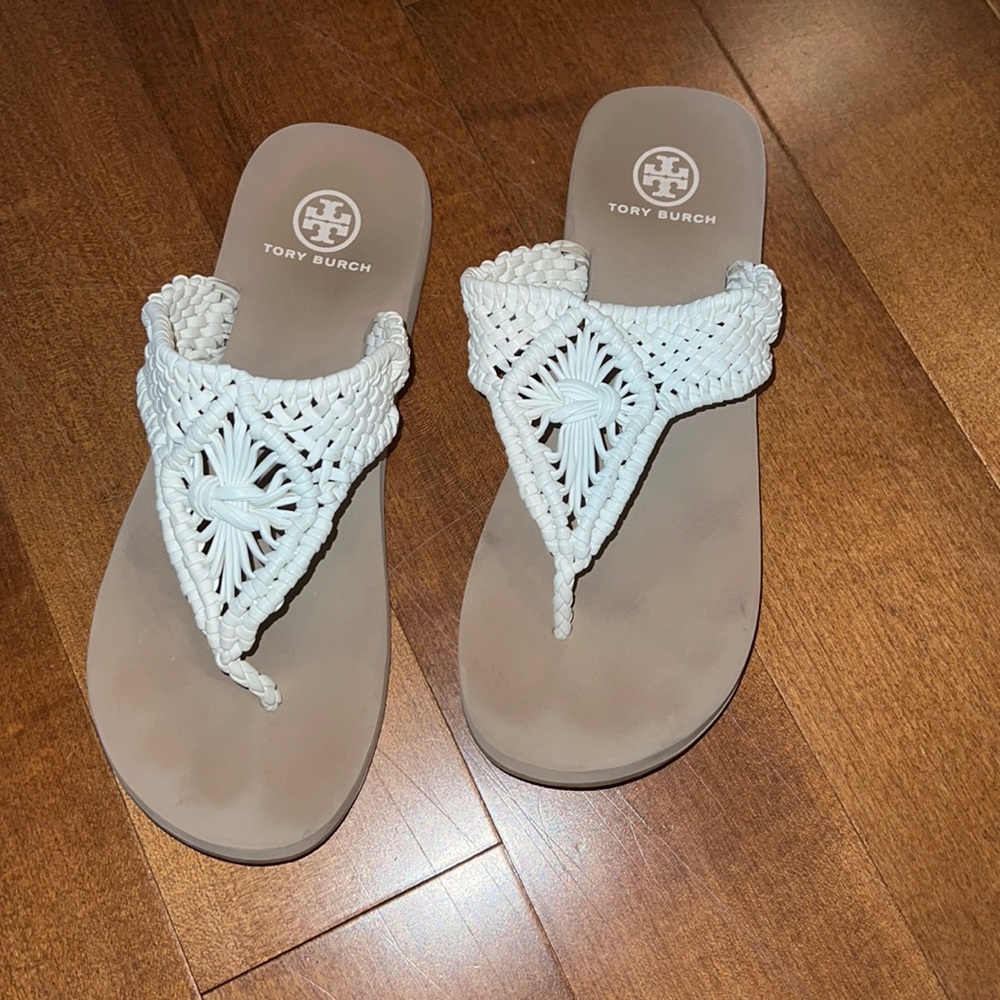 Tory Burch Schaeffer Woven Flip Flop PVC